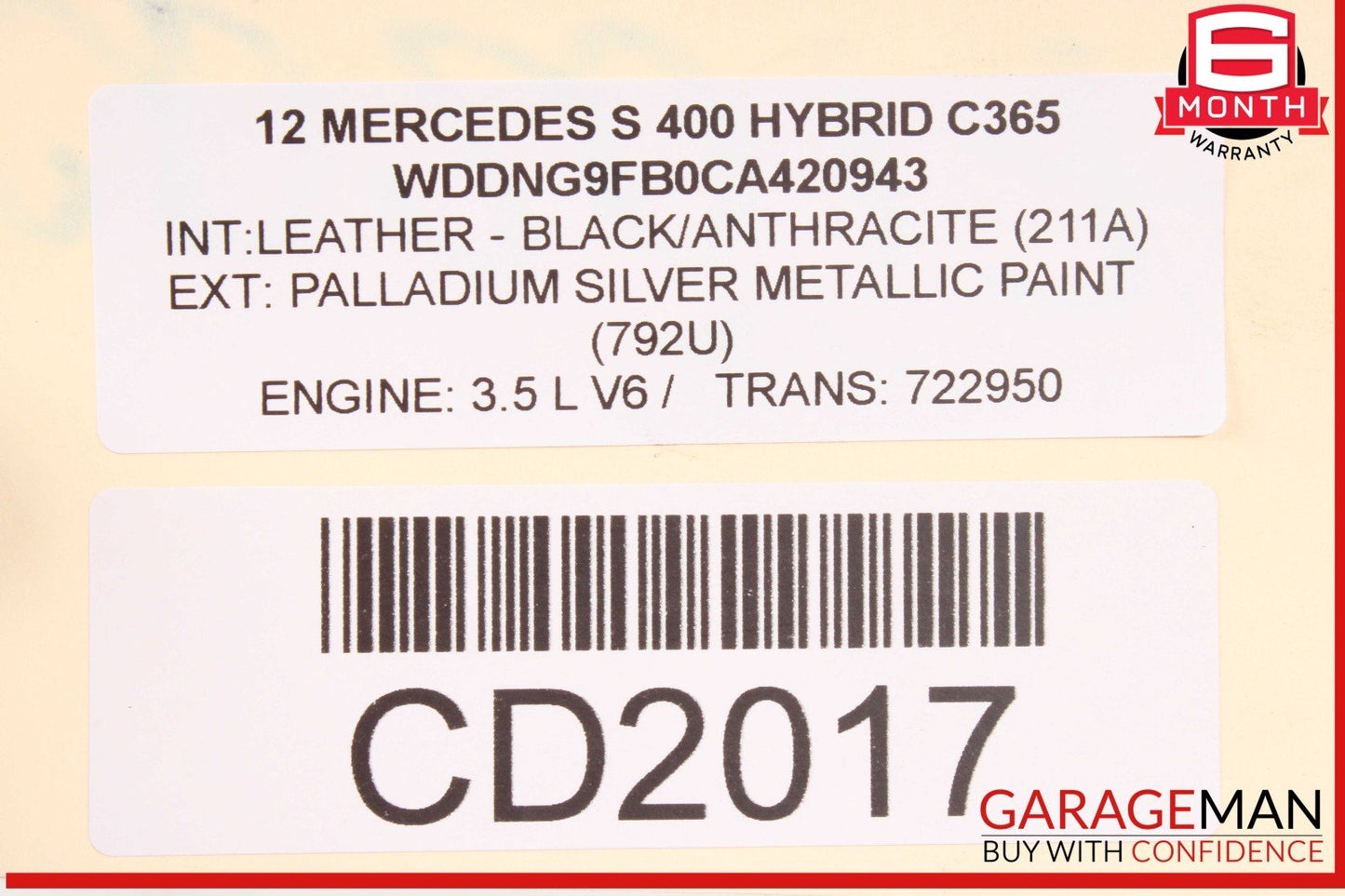 07-13 Mercedes W221 S400 S550 Front Right Passenger Side Fender Assembly OEM