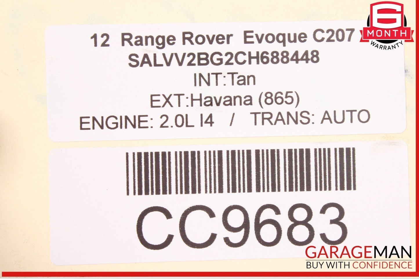 12-19 Range Rover Evoque L538 Rear Suspension Subframe Crossmember LR028449 OEM