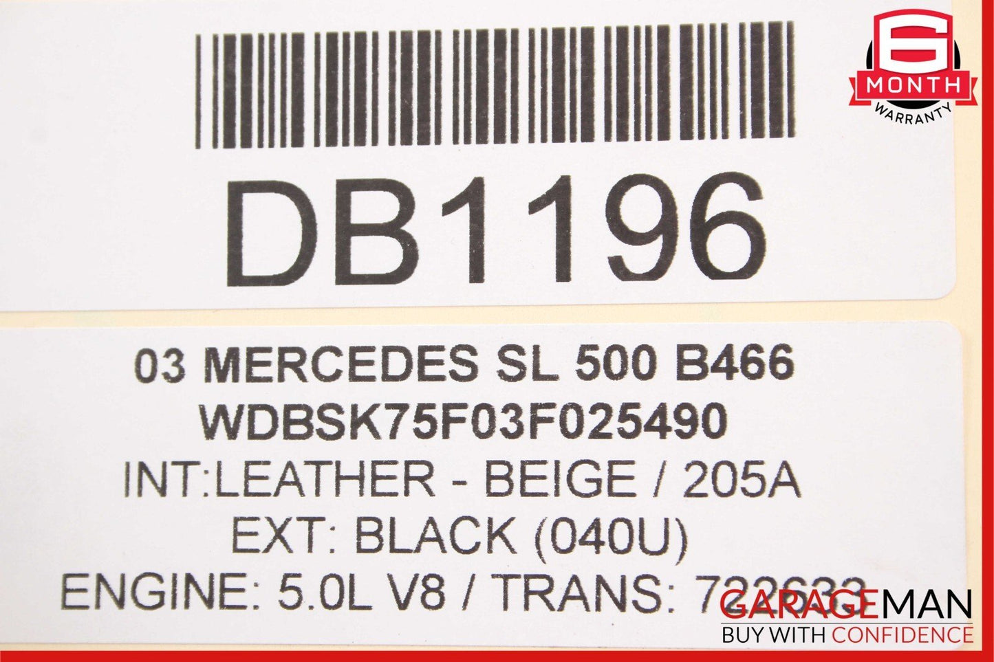 03-08 Mercedes R230 SL500 Right Convertible Hard Roof Top Hinge Frame Assembly