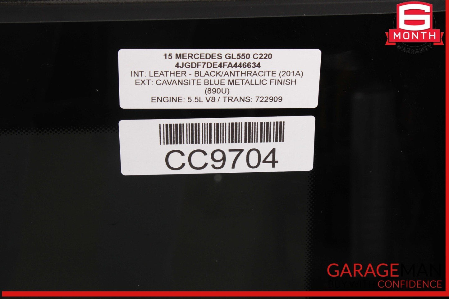 12-19 Mercedes X166 GL550 Rear 2nd Second Row Pano Panoramic Sunroof Glass OEM