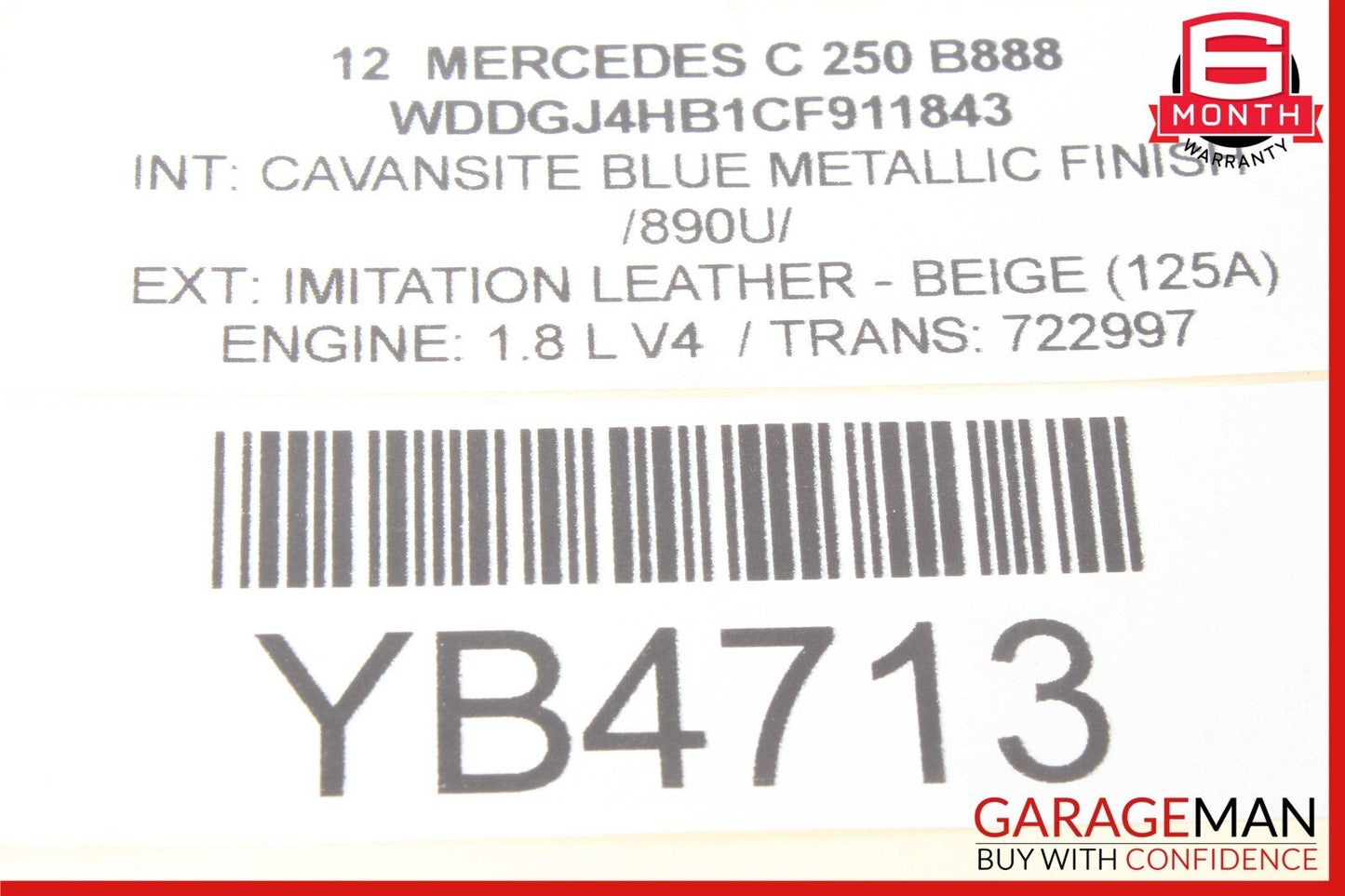 12-15 Mercedes W204 C250 SLK250 M271 1.8L Engine Cylinder Head Cover OEM
