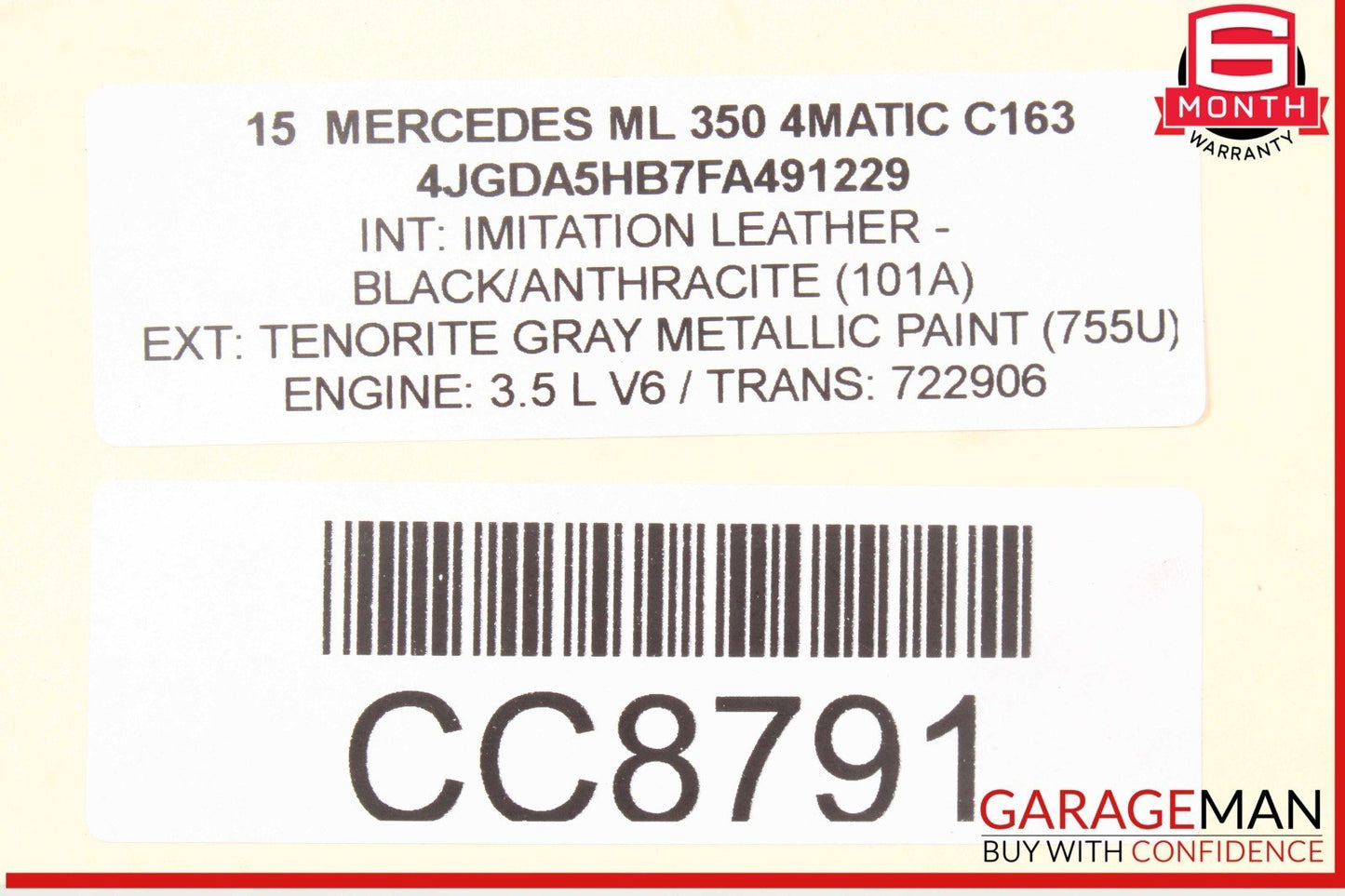 12-19 Mercedes W166 ML350 GLE400 Rear Subframe Sub Cross Frame Crossmember Bar