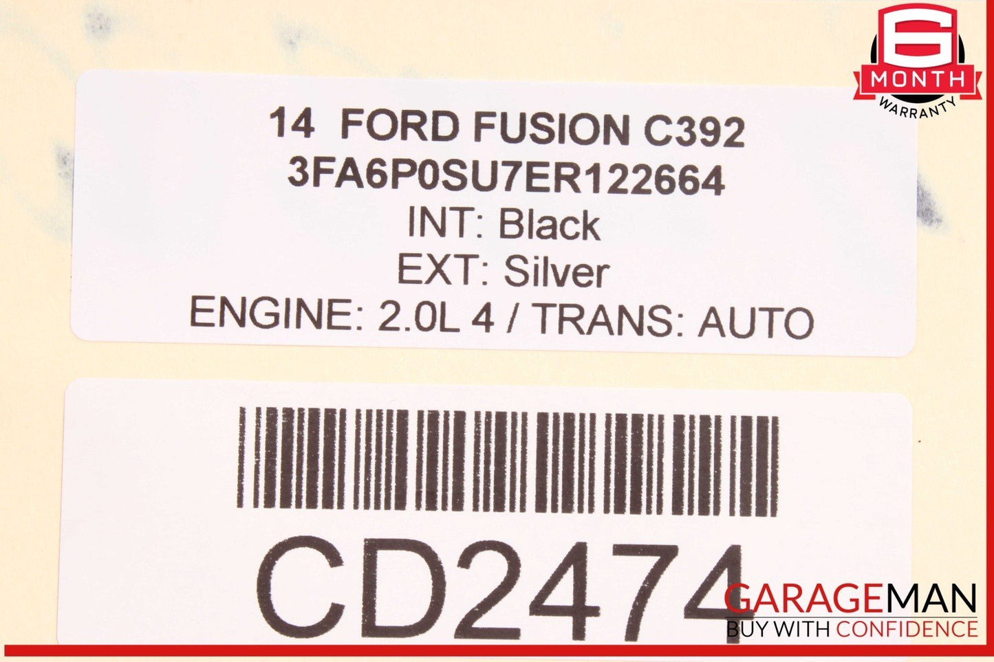 13-16 Ford Fusion Rear Left Driver Side Interior Door Panel OEM