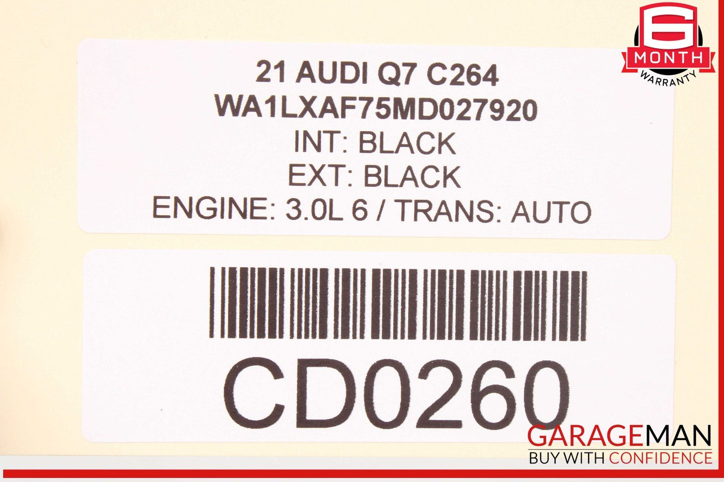 20-24 Audi Q7 Front Right Passenger Side Lower Bottom Seat Cushion Black OEM