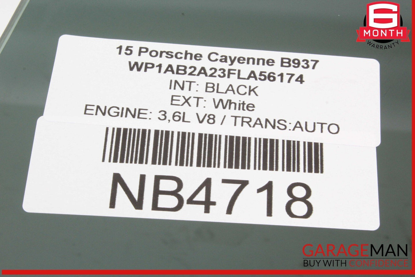 11-18 Porsche Cayenne 958 Rear Right Passenger Side Door Window Glass OEM