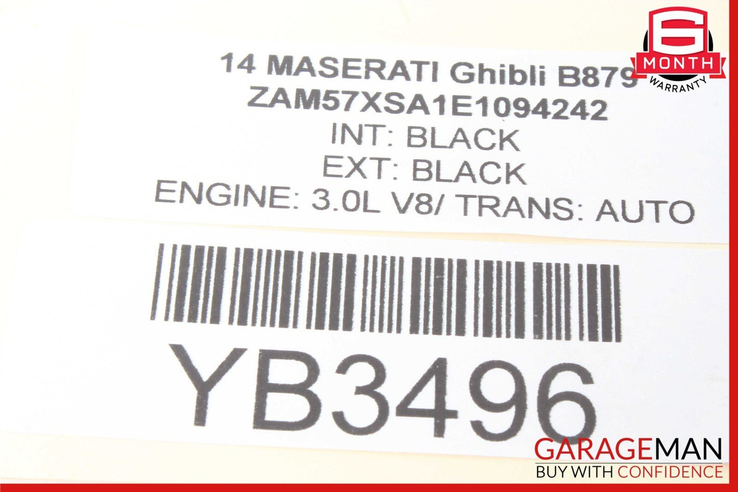 14-17 Maserati Ghibli Front Left Side Mirror Door Rear View Black OEM