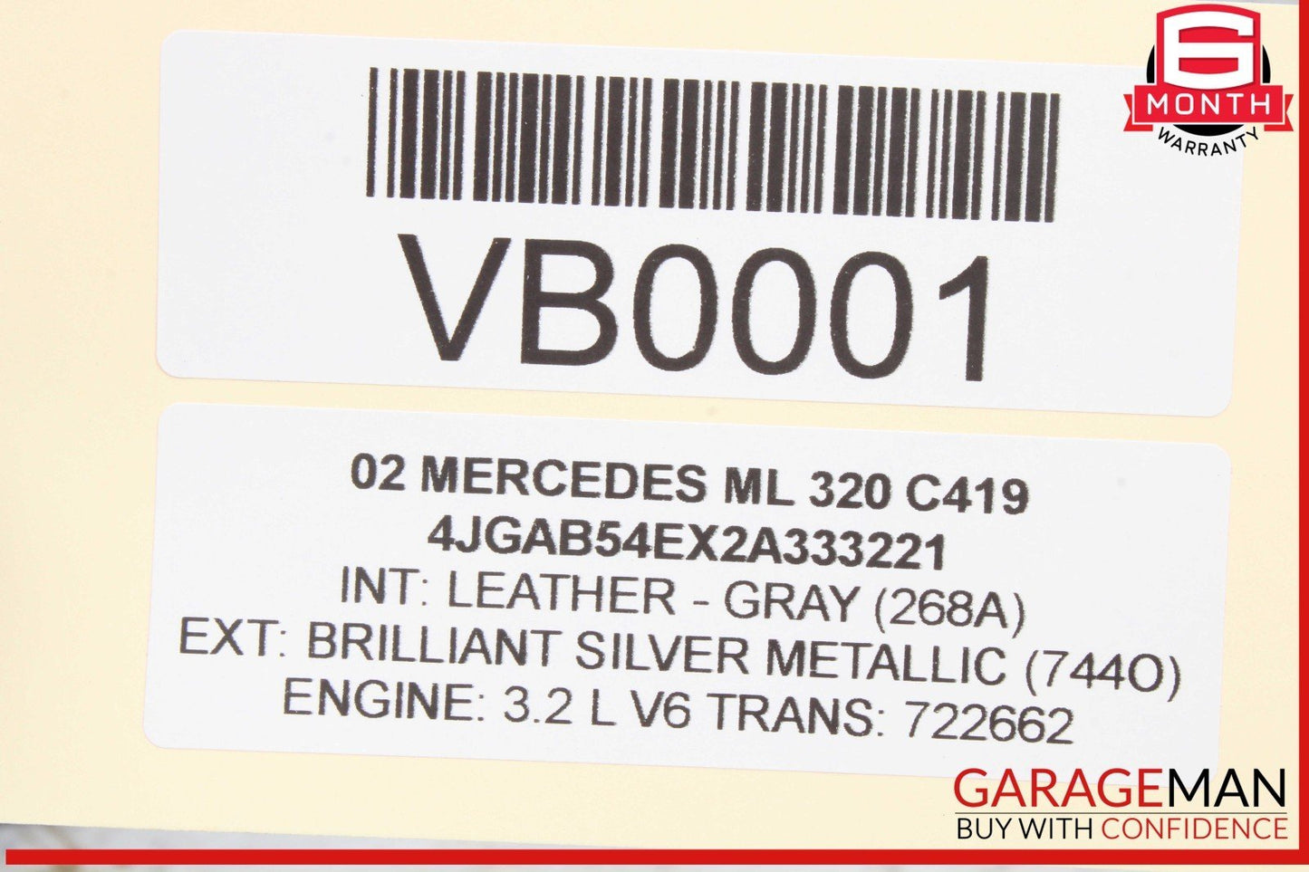 98-05 Mercedes W163 ML320 Upper Engine Motor Oil Pan 1120141402 OEM