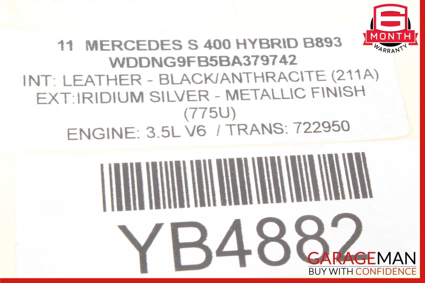06-13 Mercedes W221 S400 SLK300 Engine Upper Oil Sump Baffle Pan 2720142002 OEM