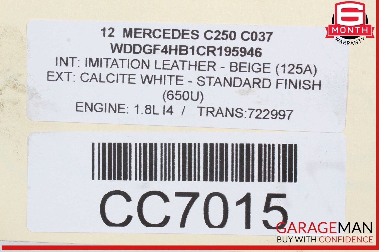 12-15 Mercedes W204 C250 7G Tronic Automatic Transmission Assy 722.997 OEM 149k