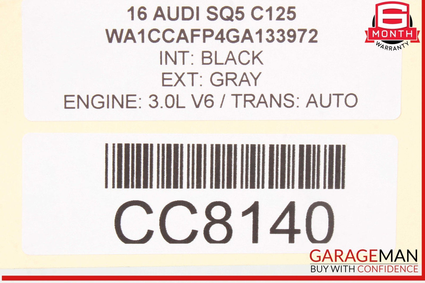 09-17 Audi SQ5 Q5 Rear Left Bottom Lower Seat Cushion Black OEM