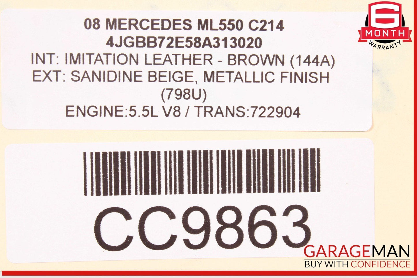 06-11 Mercedes W164 ML550 ML320 Front Hood Bonnet Panel Cover Assembly OEM