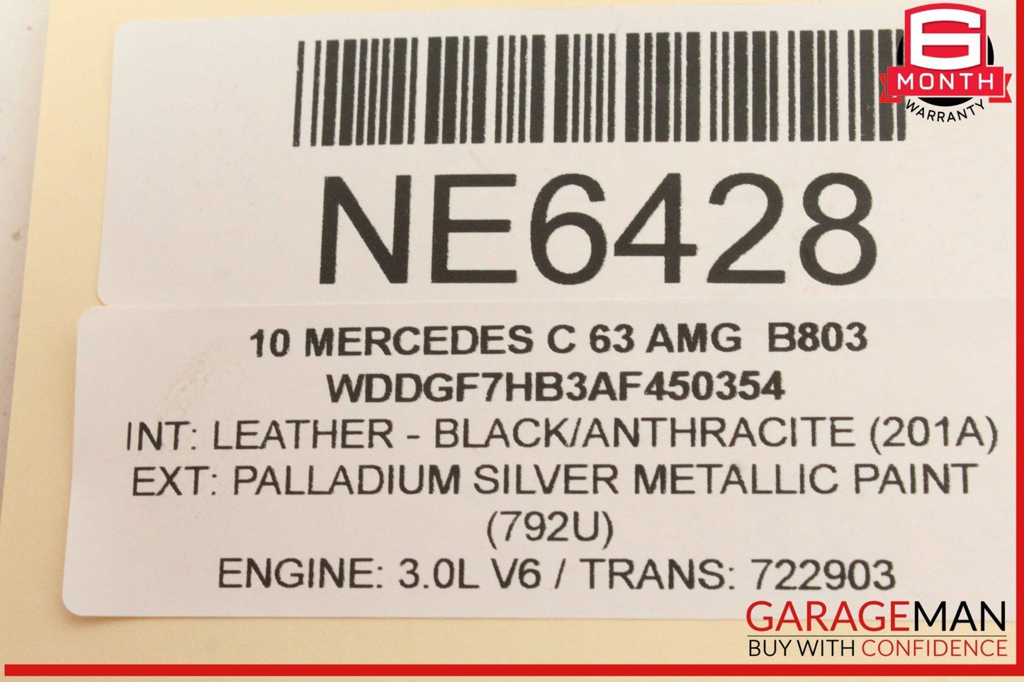07-15 Mercedes W204 C63 E63 SL63 AMG 6.3L Engine Right Exhaust Camshaft OEM