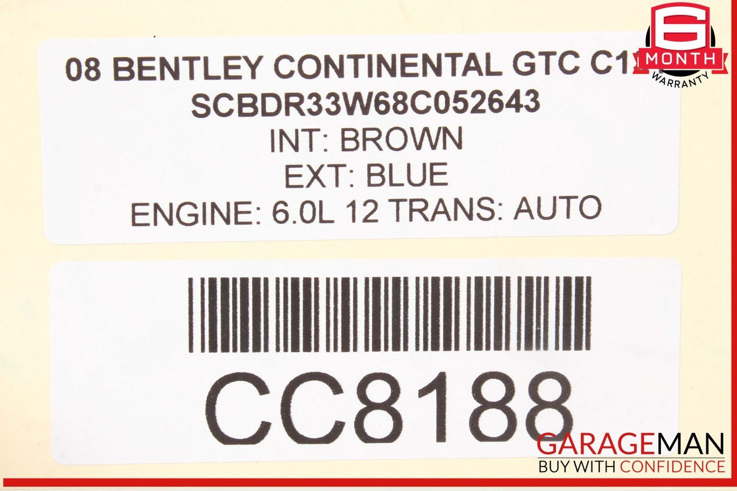 03-09 Bentley Continental GT GTC Left Side Door Shell Frame Panel Blue OEM