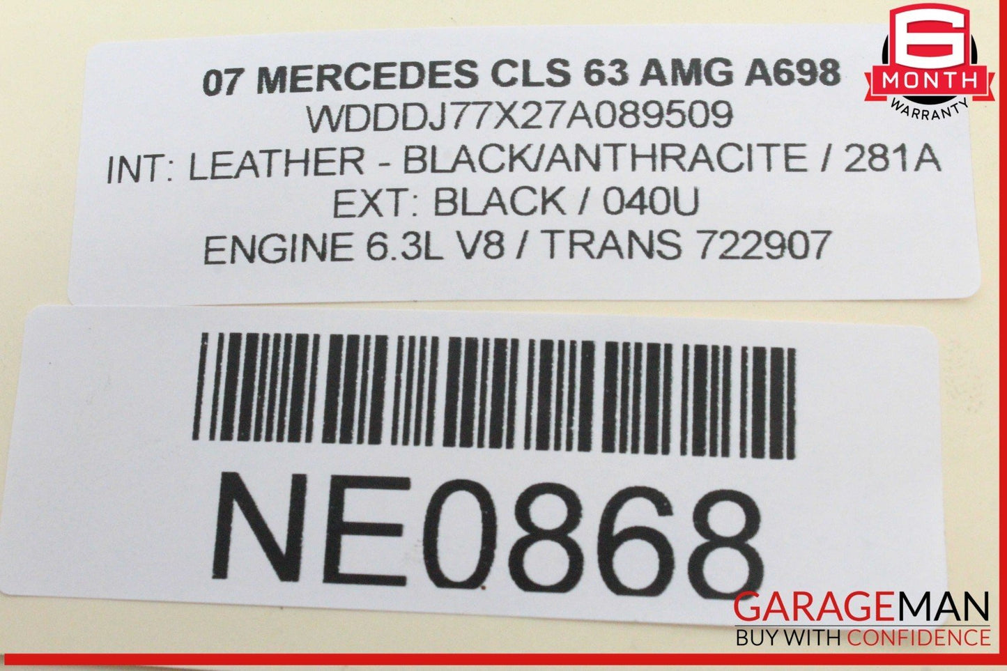 07-12 Mercedes W219 CLS63 SL63 AMG Engine Fuel Injector Rail w/ Injectors OEM