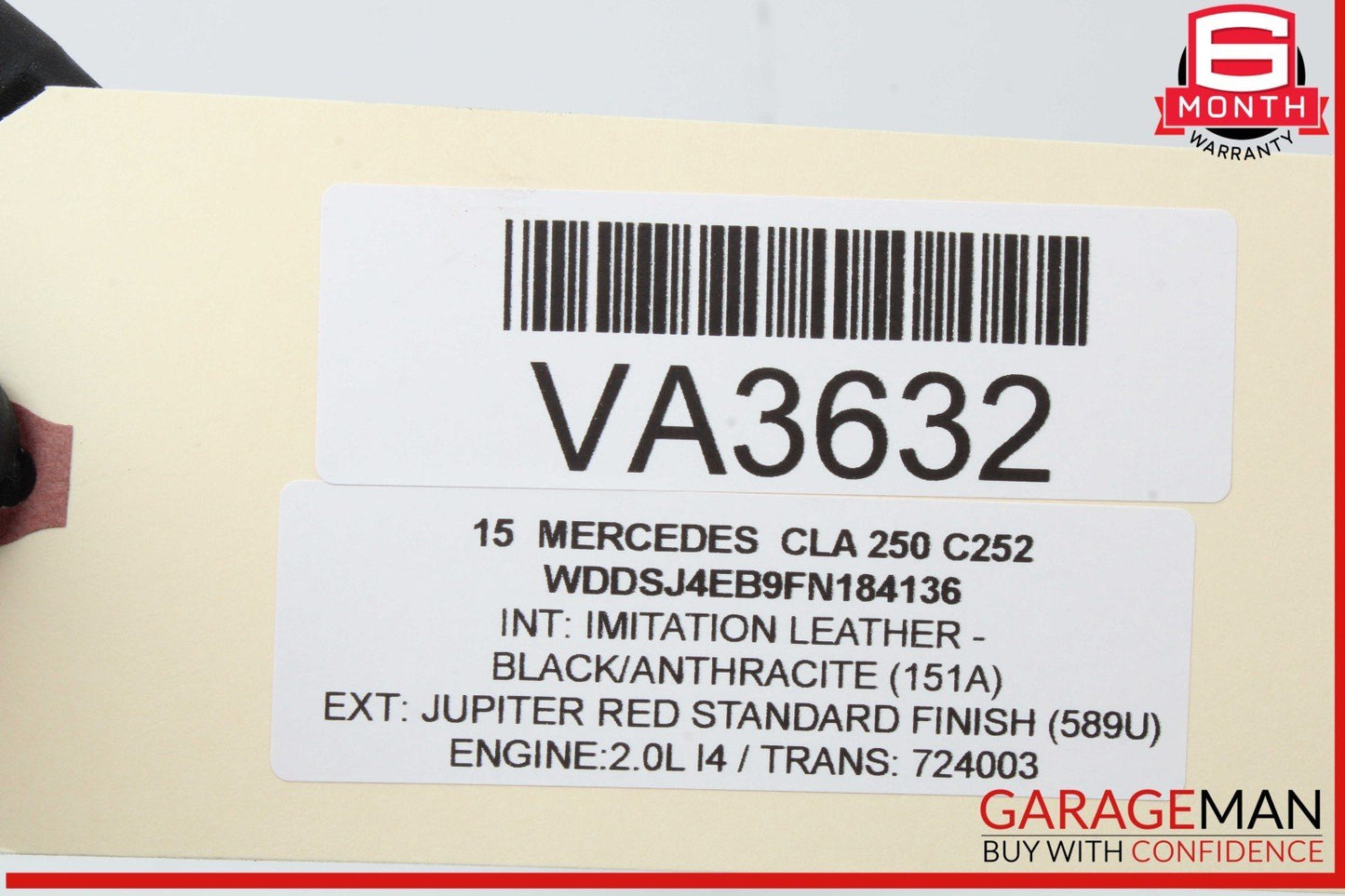 14-18 Mercedes W117 CLA250 Rear Right Passenger Side Door Window Regulator OEM