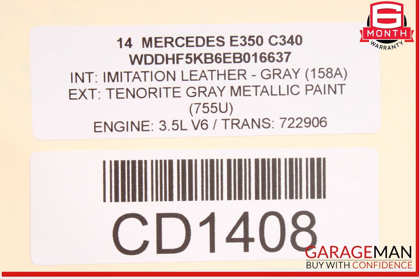 12-16 Mercedes W212 E350 C350 3.5L V6 RWD Engine Motor Block Assembly OEM 91k