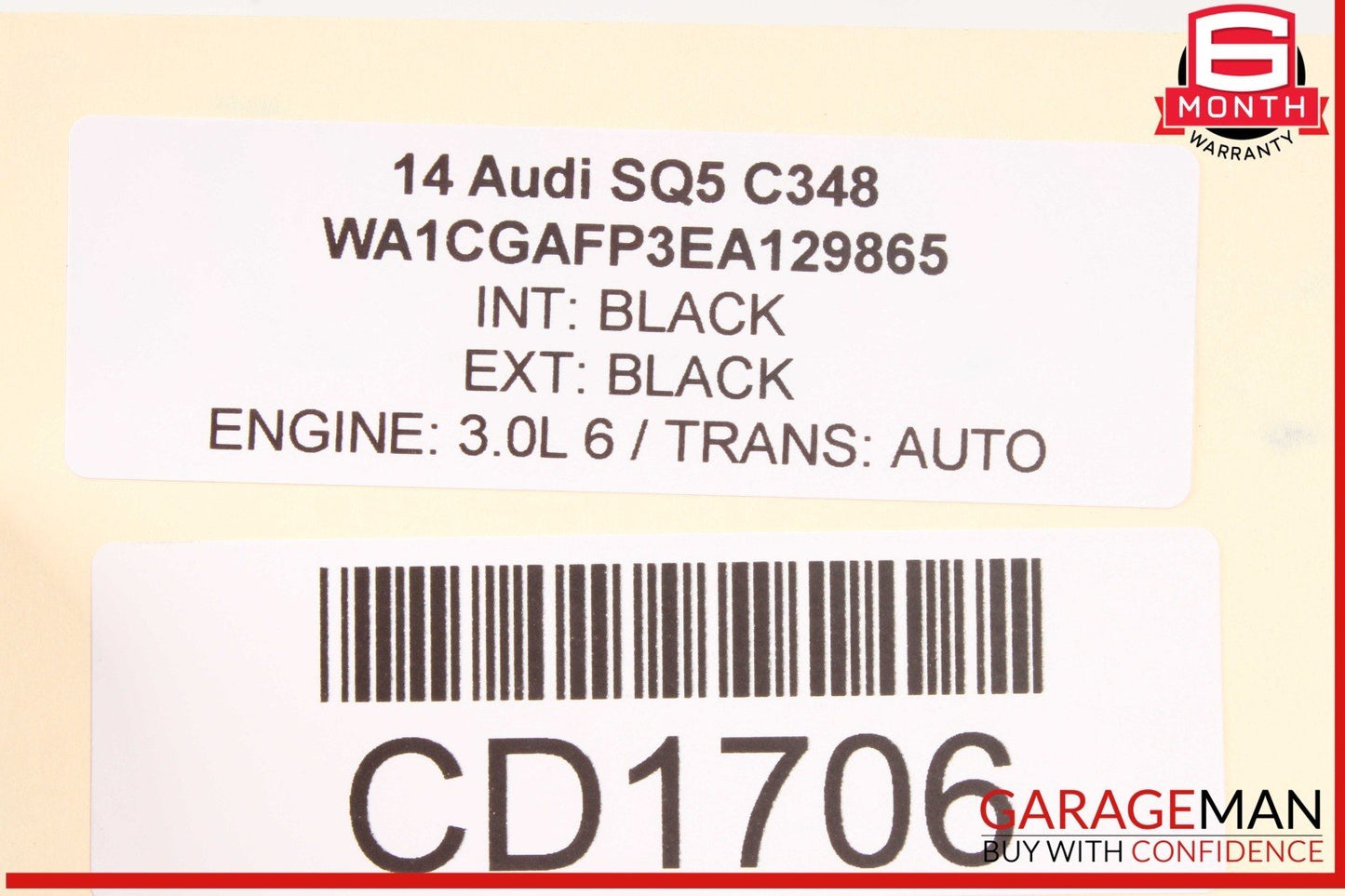09-17 Audi SQ5 Q5 Rear Right Bottom Lower Seat Cushion Black OEM