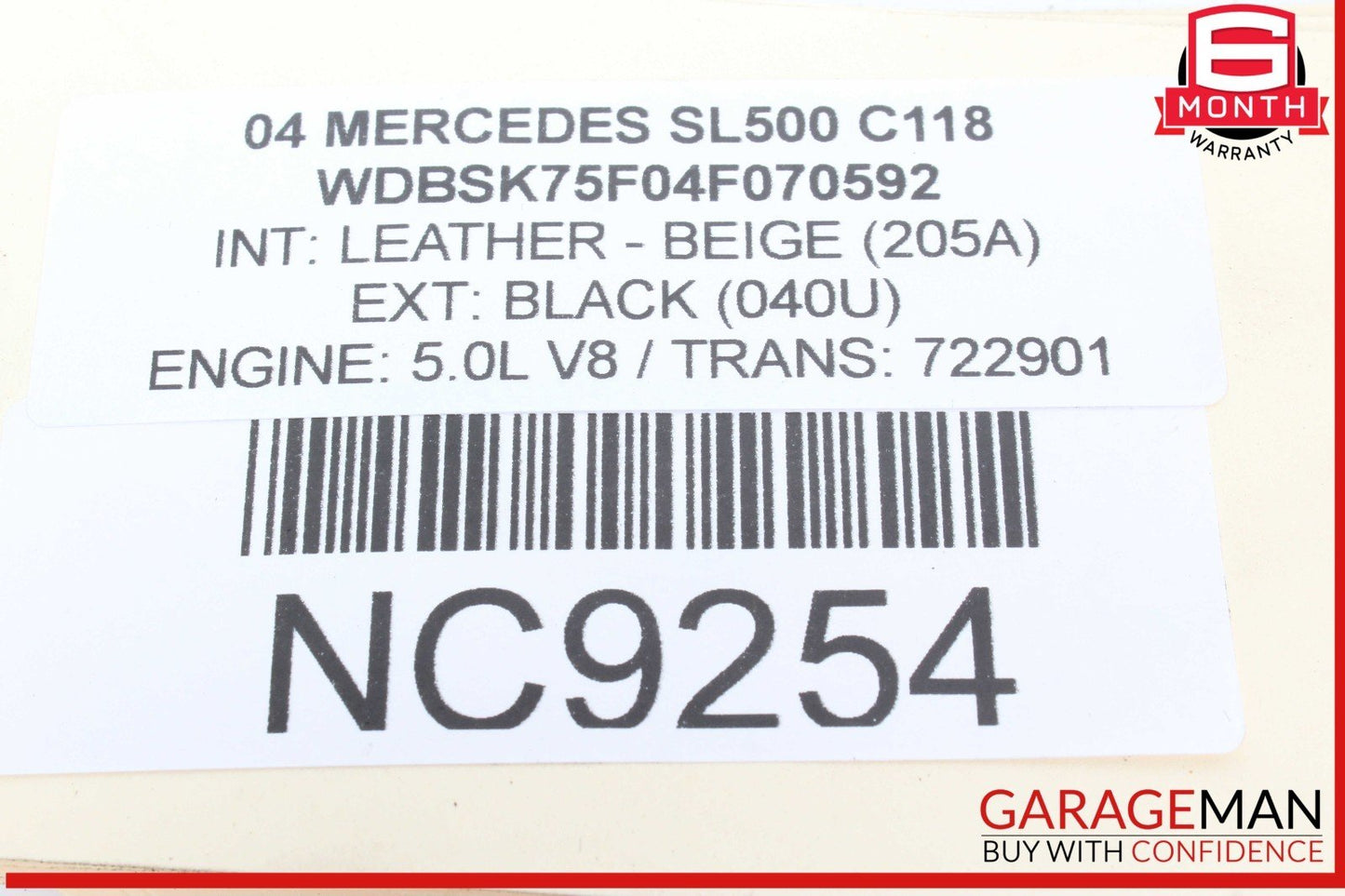 03-12 Mercedes R230 SL500 SL550 Window Quarter Glass Rear Right Plate Panel OEM