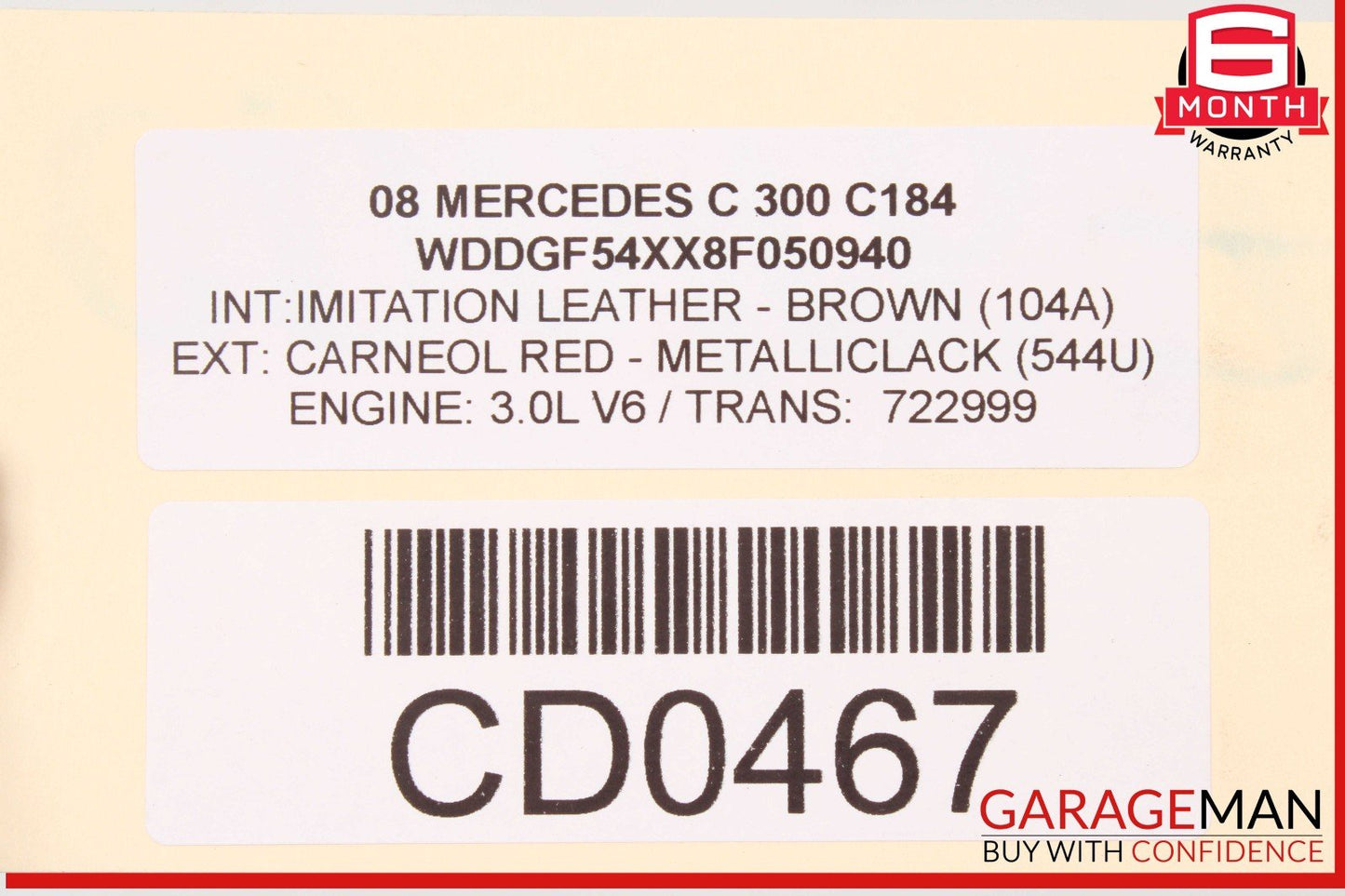 06-11 Mercedes W204 C300 SLK280 RWD 7G Automatic Transmission 722.999 OEM 154k