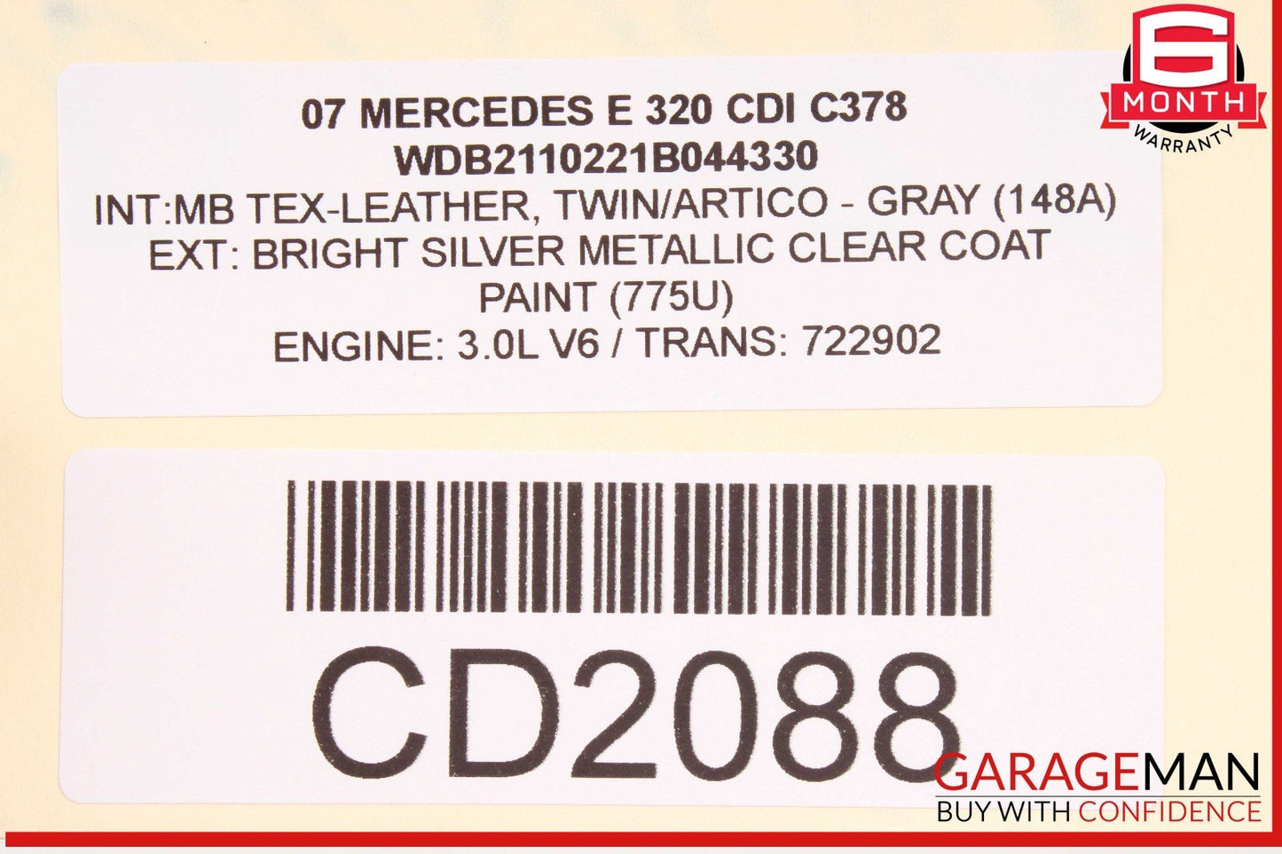 04-06 Mercedes W211 E320 E350 Front Right Bottom Lower Seat Cushion OEM