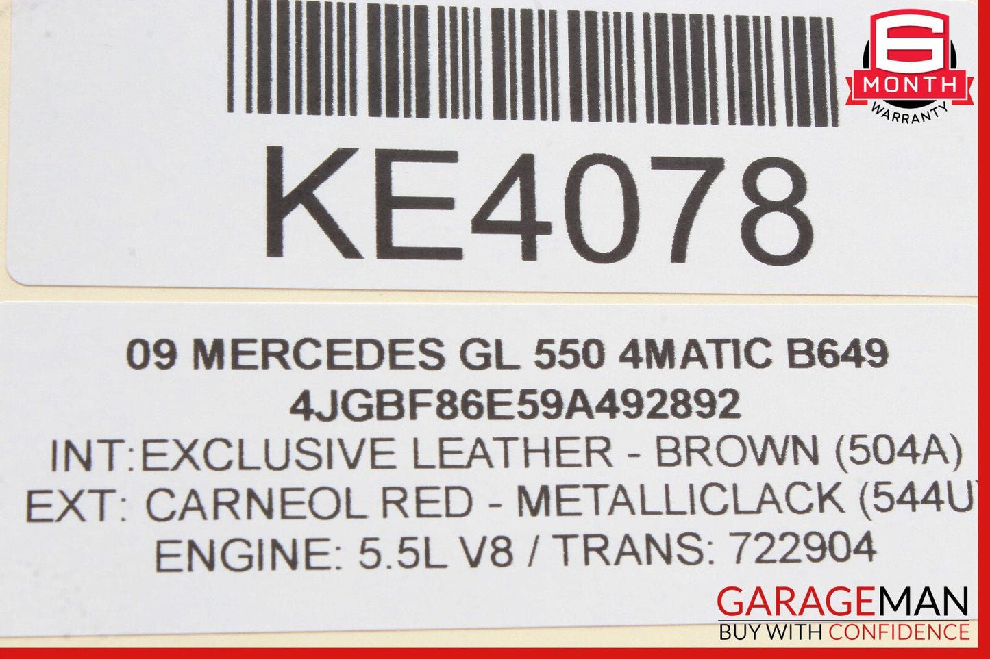 07-12 Mercedes X164 GL450 Rear Seat Fold Switch Socket Control Brown OEM