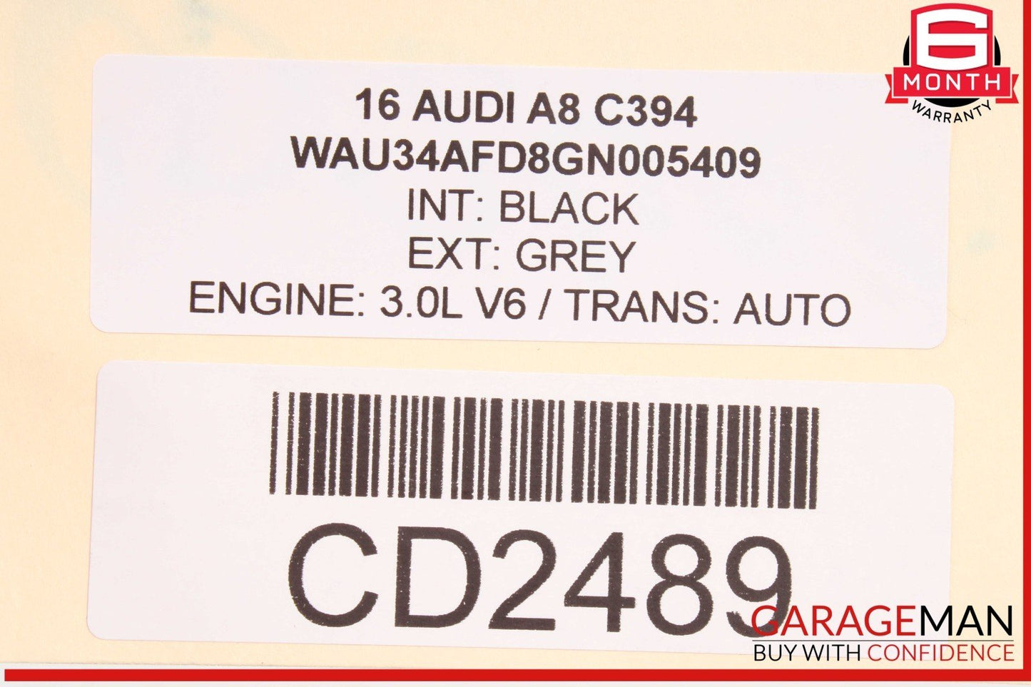11-18 Audi A8 Quattro Front Left Driver Side Top Upper Seat Cushion Black OEM