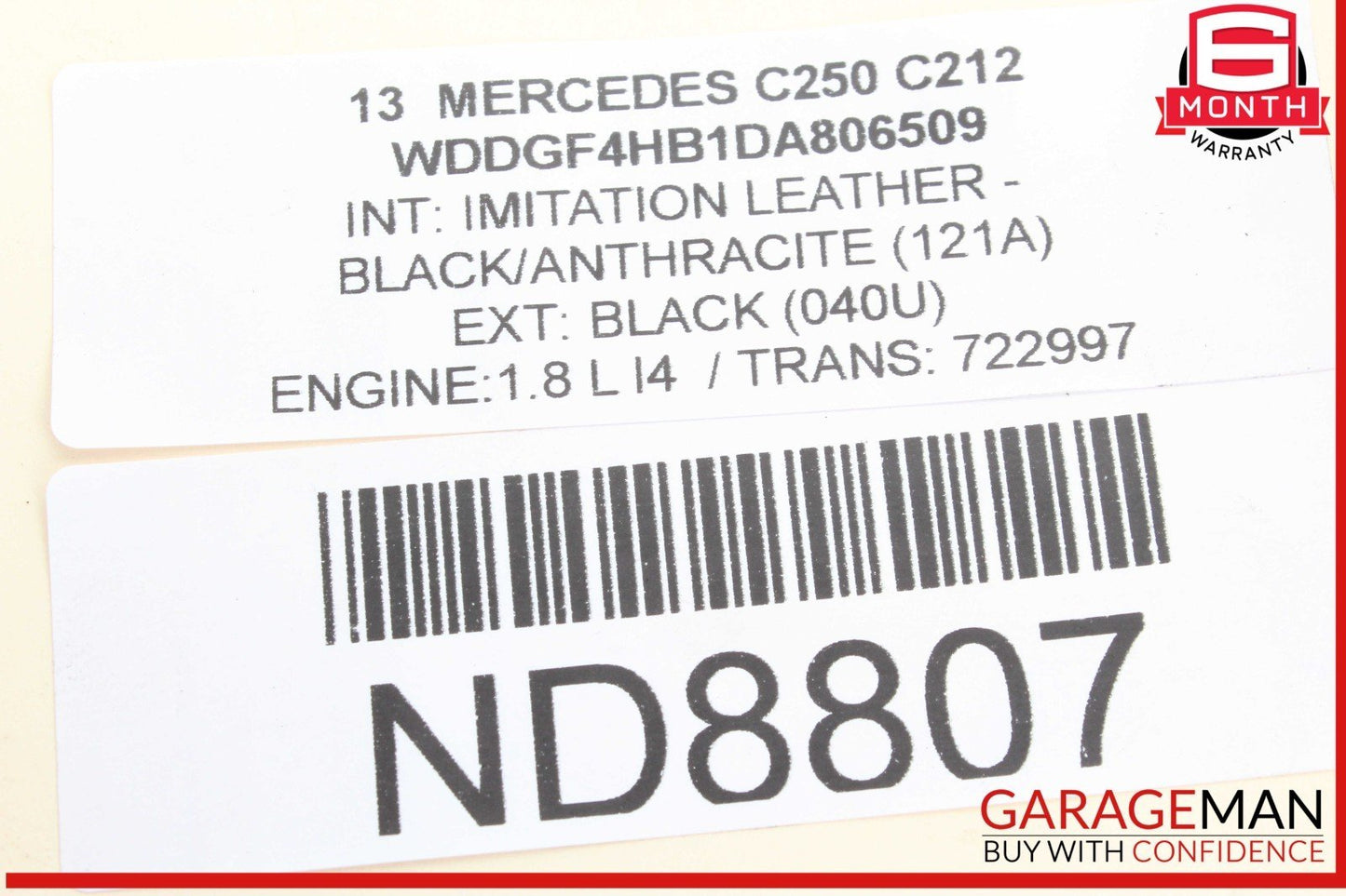 08-14 Mercedes W204 C250 C350 C280 Upper Radiator Core Support Bar Black OEM