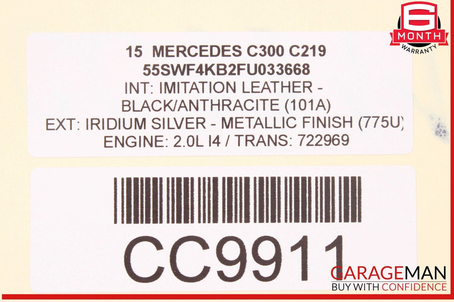 15-18 Mercedes W205 C300 C400 Front Right Side Lower Bottom Seat Cushion OEM