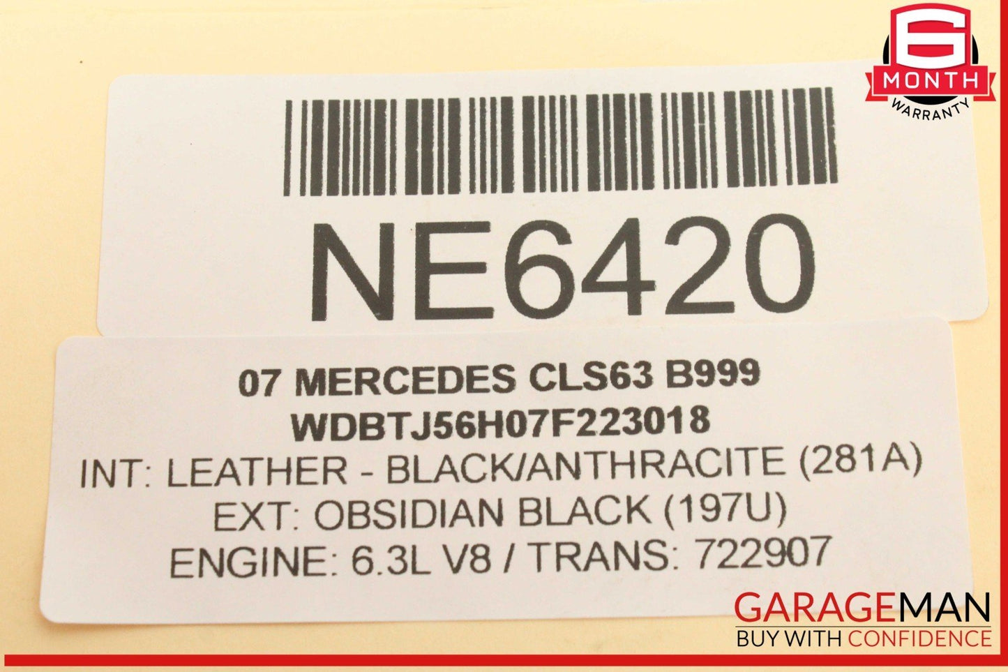 07-15 Mercedes W219 CLS63 E63 SL63 AMG 6.3L Left Side Exhaust Manifold OEM
