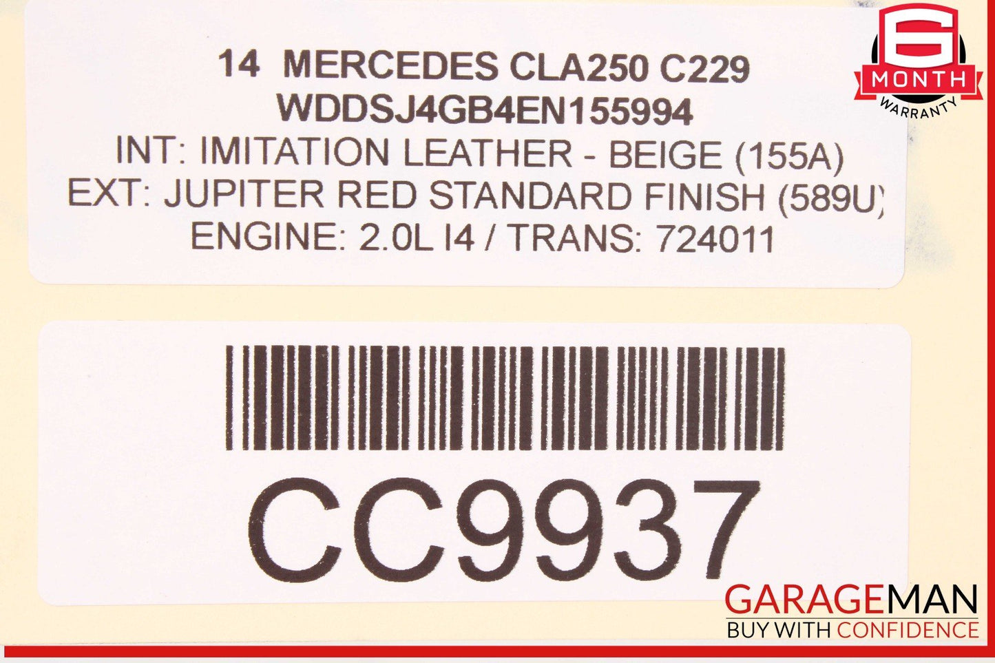 14-18 Mercedes W117 CLA250 Front Hood Bonnet Cover Panel OEM