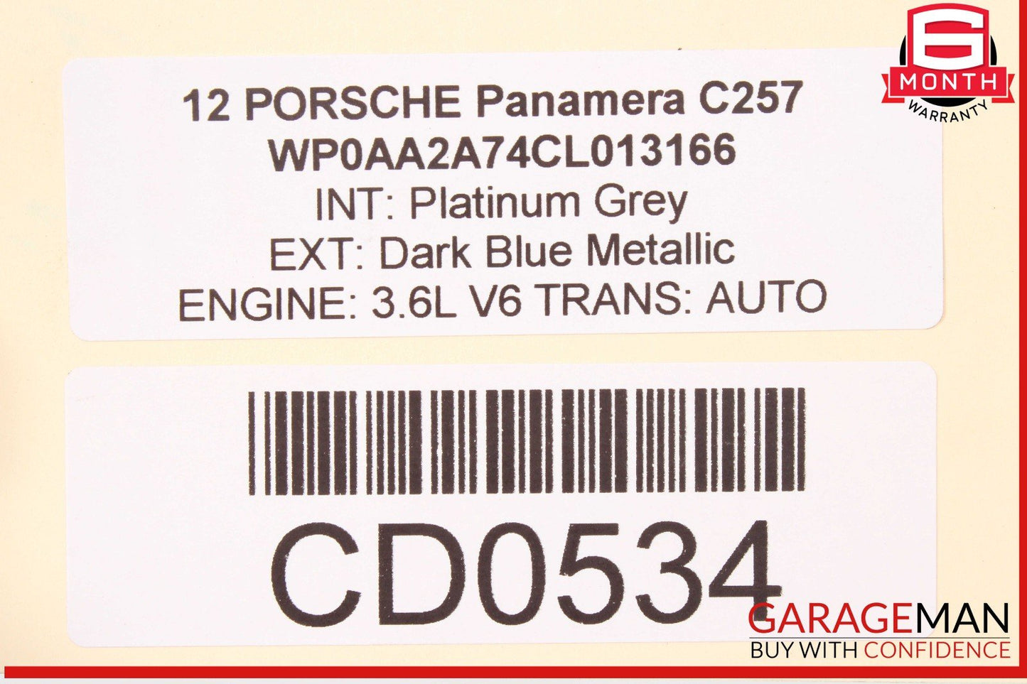 10-16 Porsche Panamera 970 Rear Right Exterior Door Shell Frame OEM