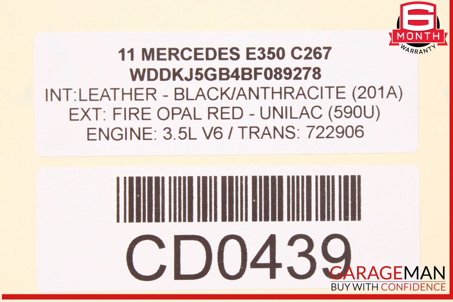 10-17 Mercedes W207 E350 Front Right Lower Bottom Seat Cushion Cover OEM