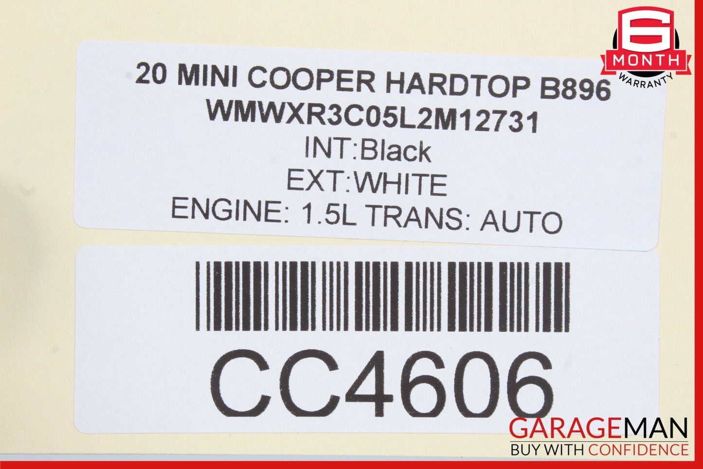 14-20 Mini Cooper Hardtop Rear Trunk Lid Hatch Liftgate Tailgate White OEM
