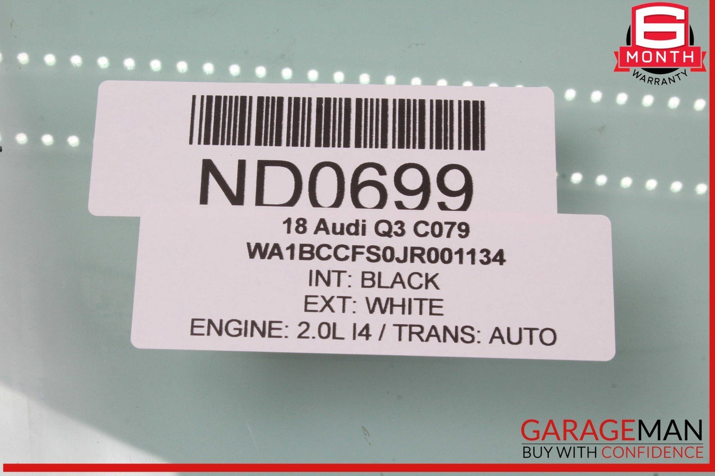 15-18 Audi Q3 Front Right Passenger Side Door Window Glass OEM
