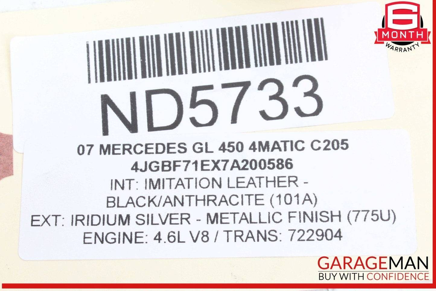 06-12 Mercedes X164 GL450 4MATIC Front Left Side Headlight Support Bracket OEM
