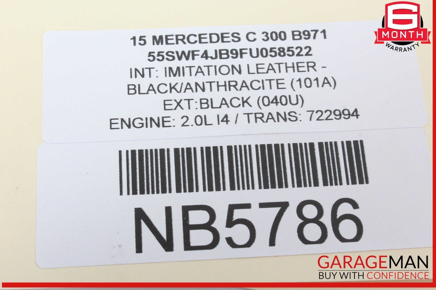 15-18 Mercedes W205 C300 GLC300 Steering Wheel Black w/ Paddle Shifters Assy OEM