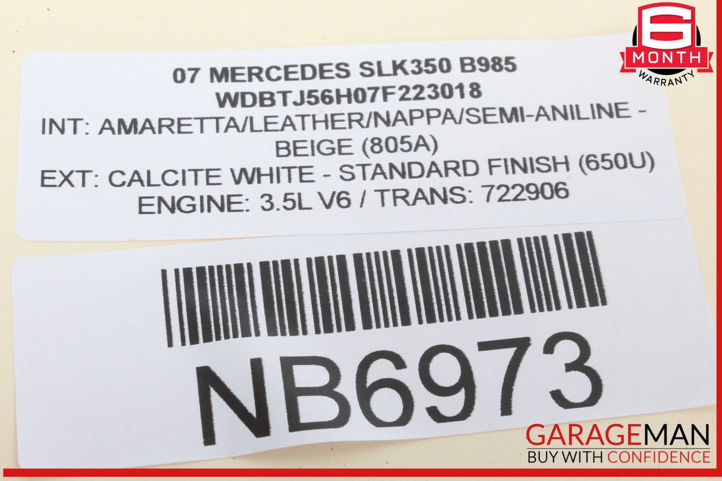 05-08 Mercedes R171 SLK350 SLK280 C230 Steering Wheel Beige OEM