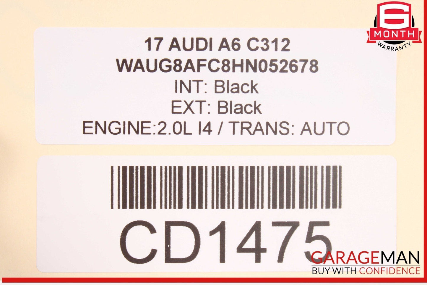 12-18 Audi A6 A7 Front Right Side Lower Bottom Seat Cushion Black OEM