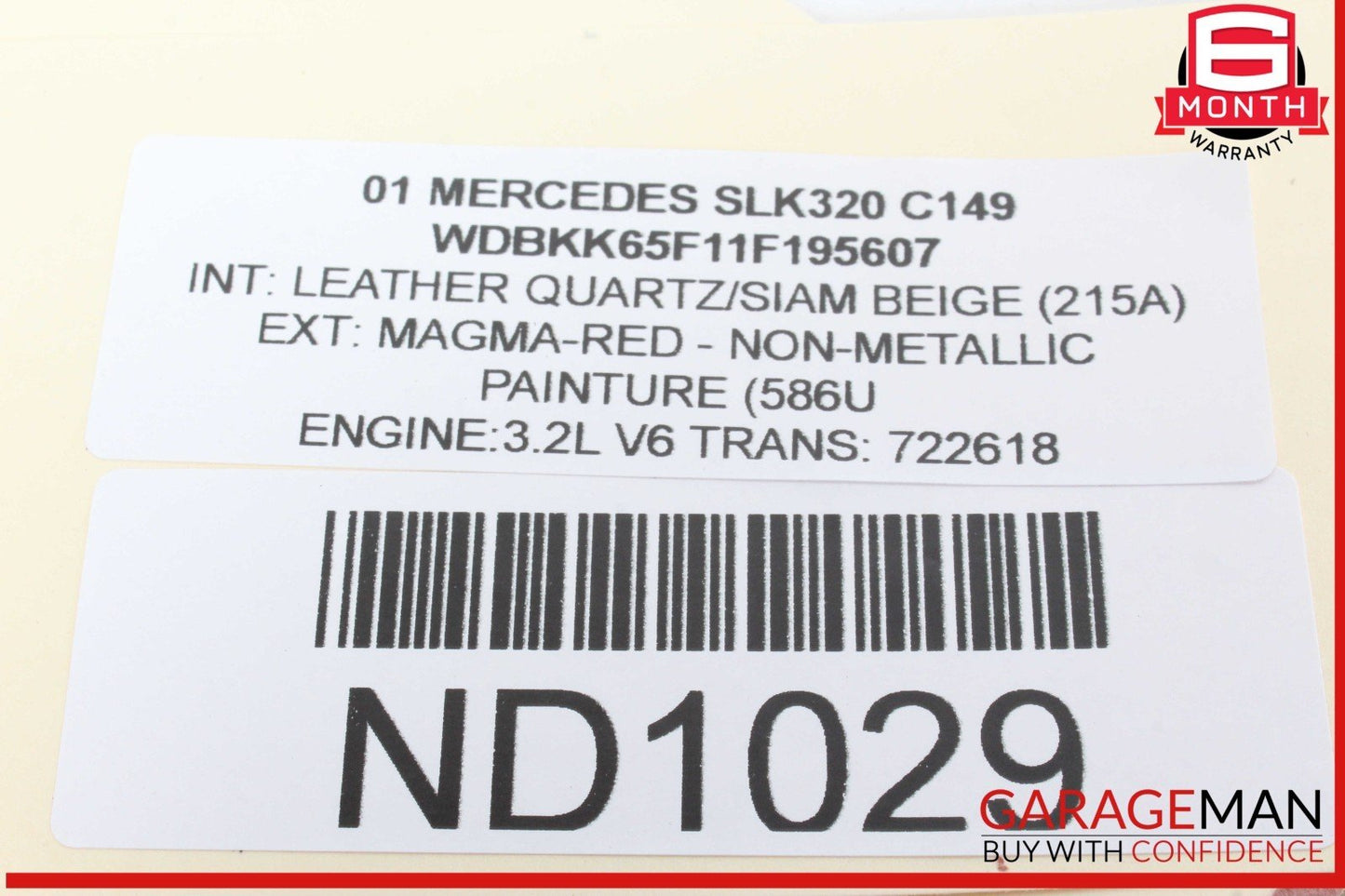 01-04 Mercedes R170 SLK320 SL500 Driver Steering Wheel Air Bag Airbag Black OEM