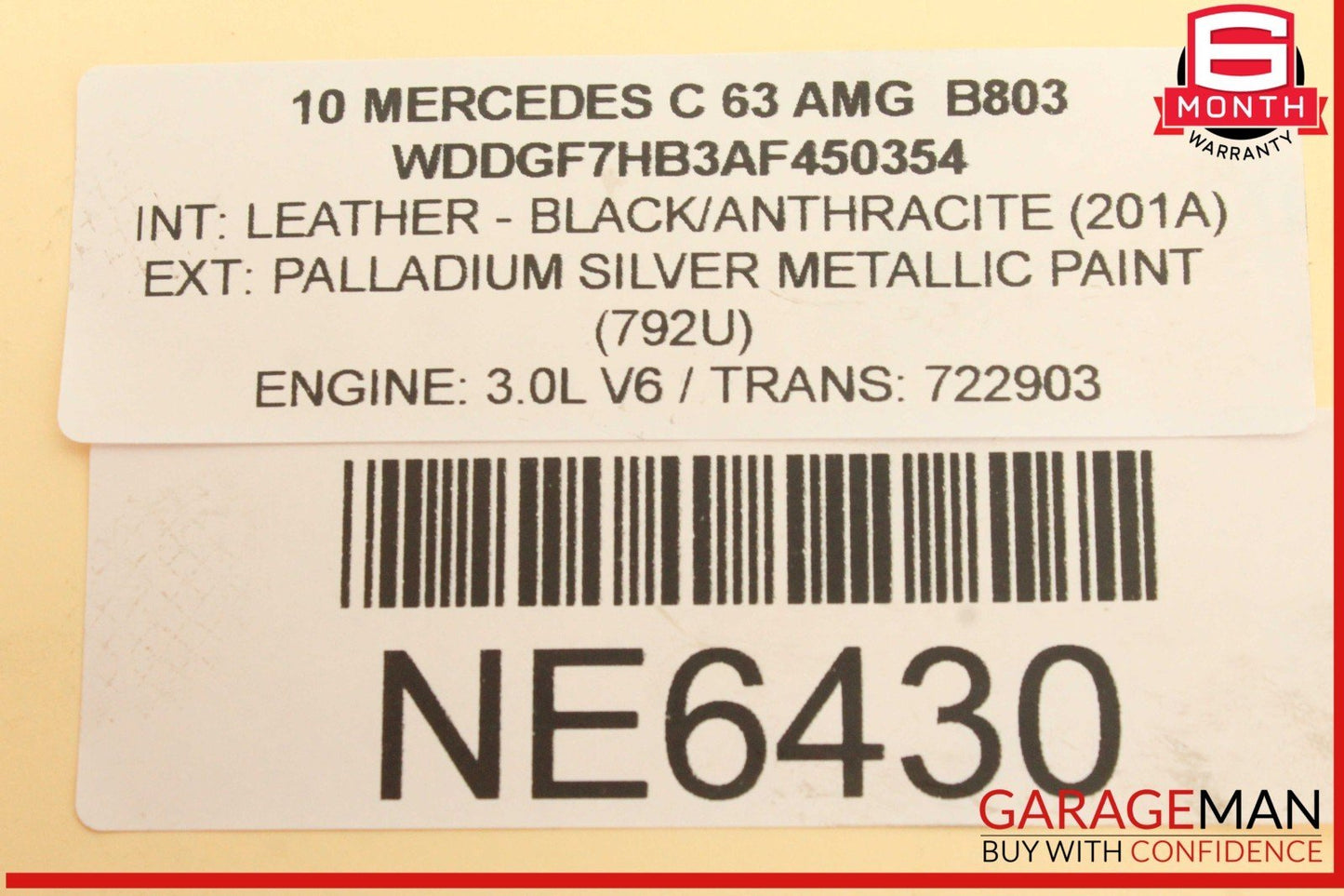 07-15 Mercedes W204 C63 E63 SL63 AMG 6.3L Left Side Exhaust Manifold OEM