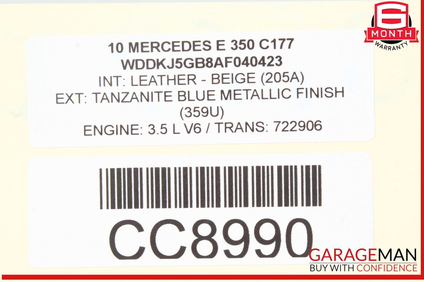 10-17 Mercedes W207 E350 Coupe Front Left Interior Door Panel Trim Assembly OEM