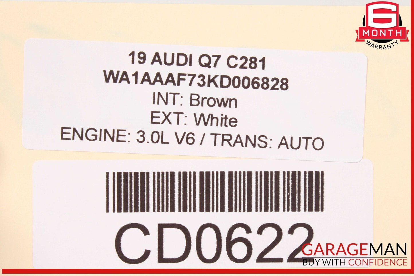 17-19 Audi Q7 Front Left Lower Bottom Seat Cushion OEM