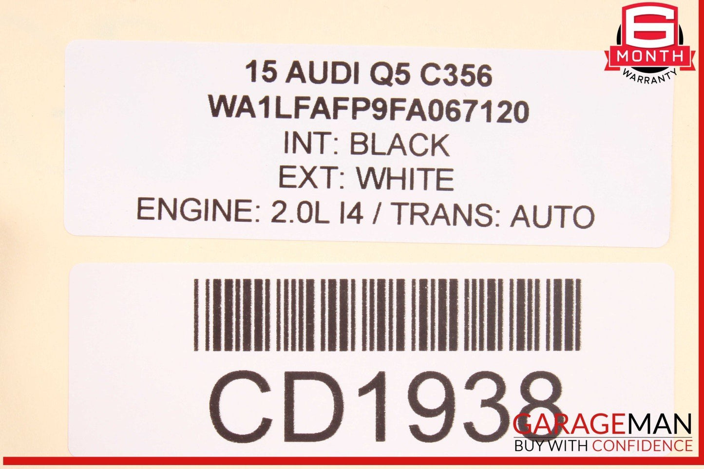 13-17 Audi Q5 SQ5 Front Right Passenger Side Interior Door Panel Cover OEM