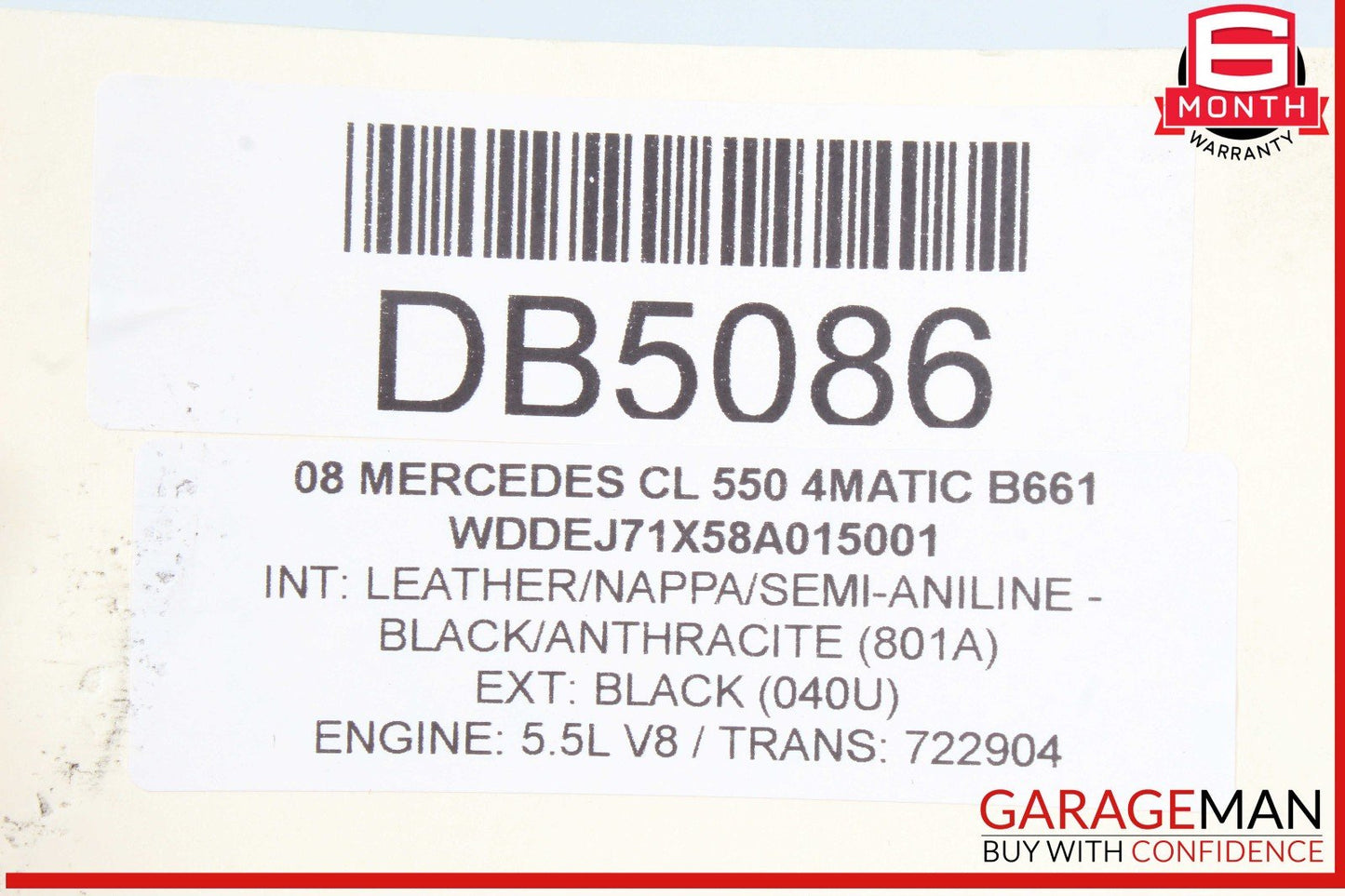 07-10 Mercedes W216 CL550 Front Left Driver Side Interior Door Panel OEM