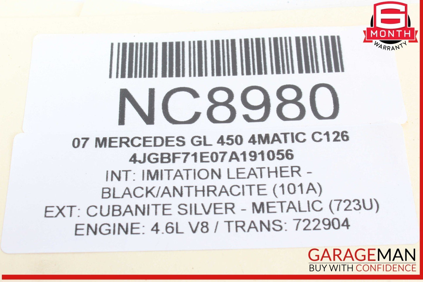 07-09 Mercedes X164 GL450 4MATIC Rear Left Side Tail Light Lamp 1648200564 OEM