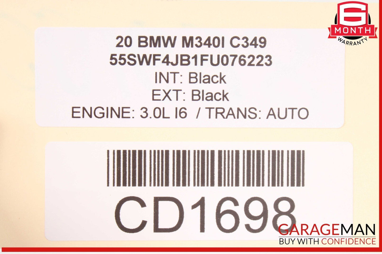 19-24 BMW M340i 330i G20 Front Right Passenger Side Door Cover Panel Black OEM