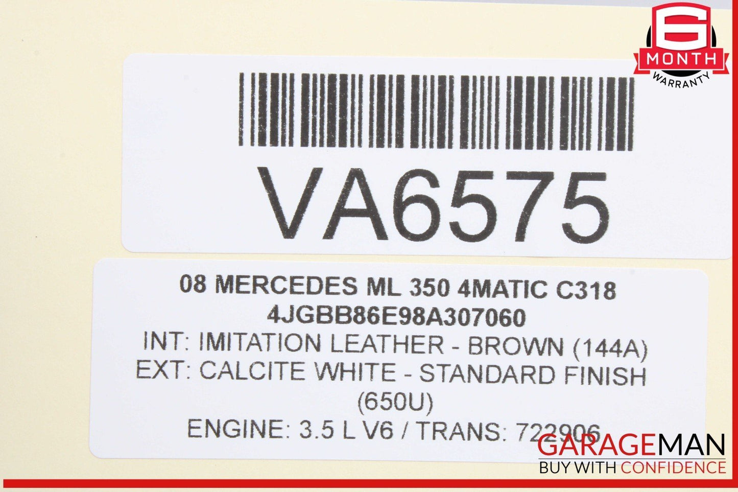 05-12 Mercedes W164 ML350 4MATIC Left Side Engine Motor Cylinder Head OEM