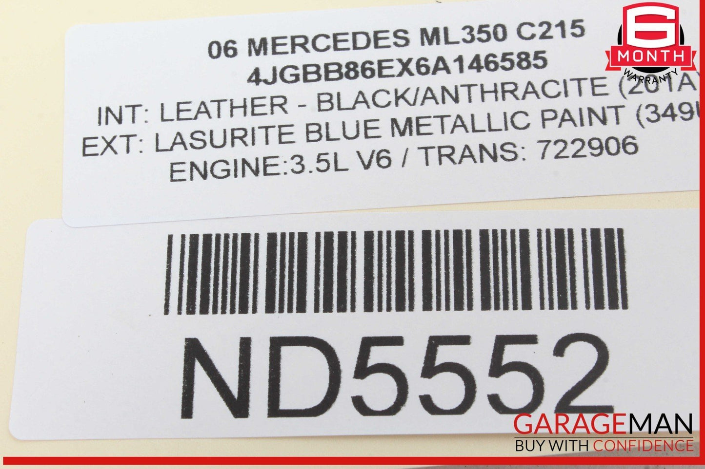 06-13 Mercedes W164 ML350 Front Overhead Dome Light Lamp Gray 2518200610 OEM