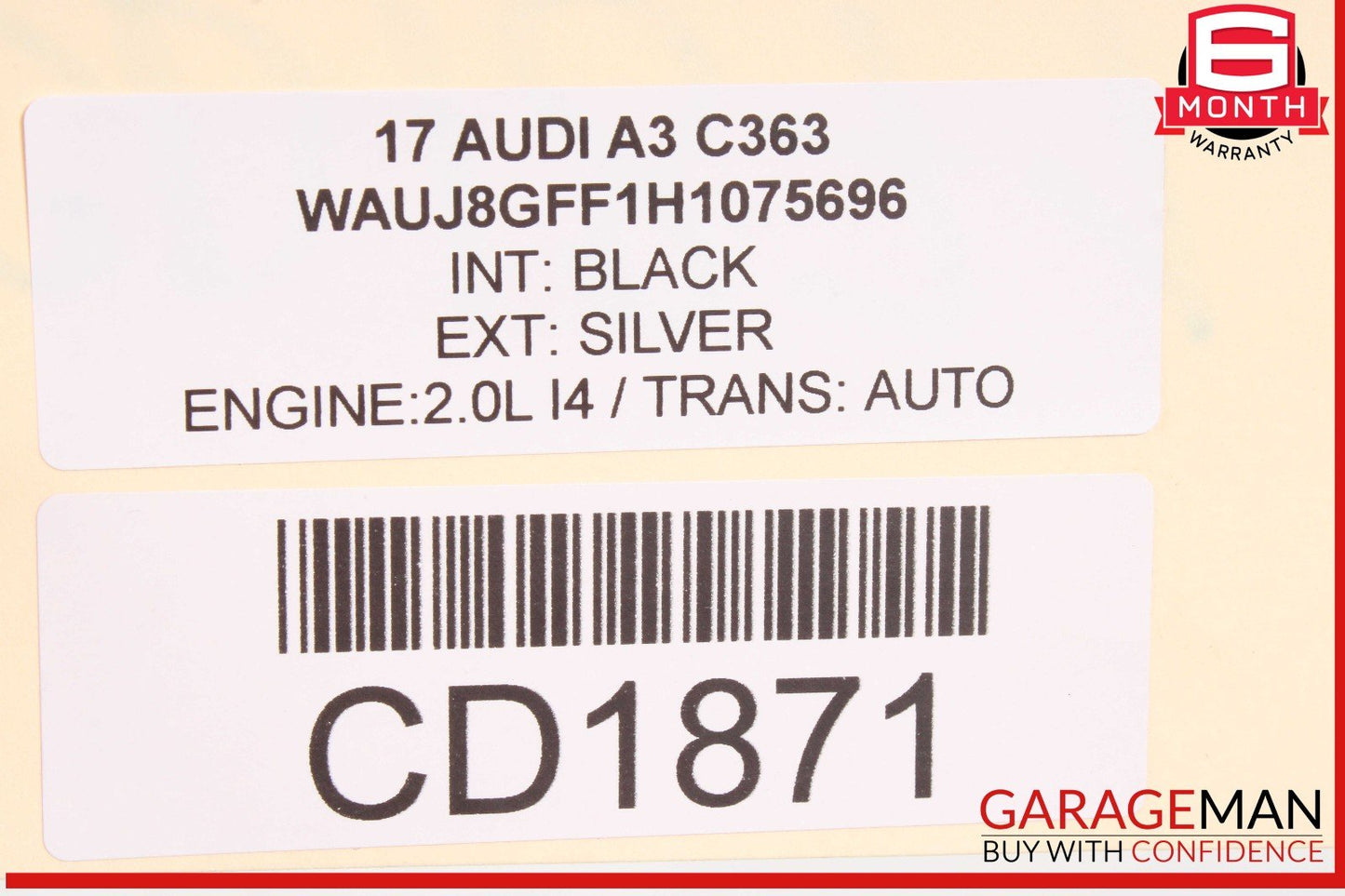 2015-2020 Audi A3 Left Rear Door Shell Genuine Audi OEM part Genuine