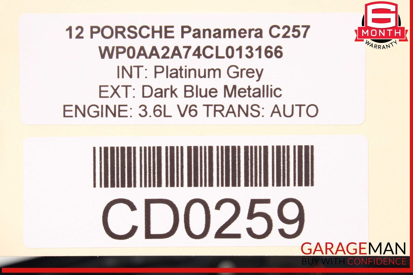 10-16 Porsche Panamera 970 Front Hood Bonnet Cover Panel OEM